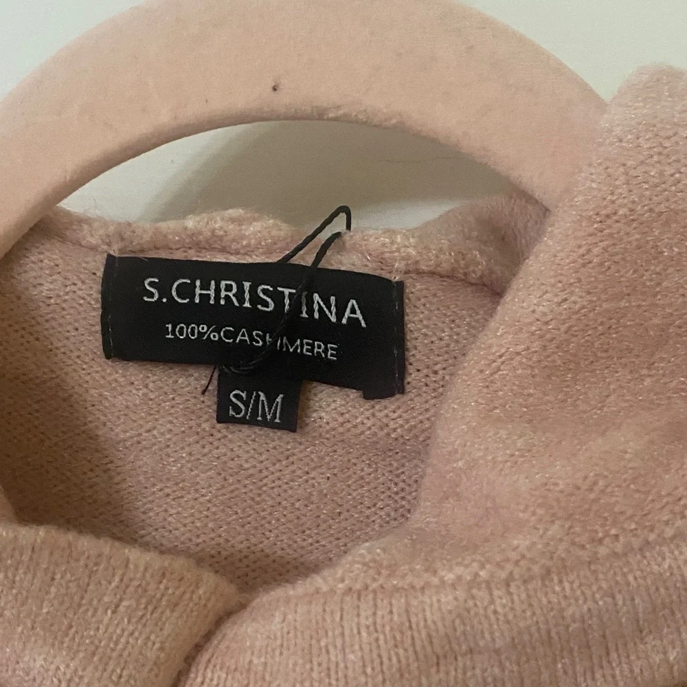 S Christina NWT 100% Cashmere Luxe Waffle Knit Hoodie - Rose Small/Medium